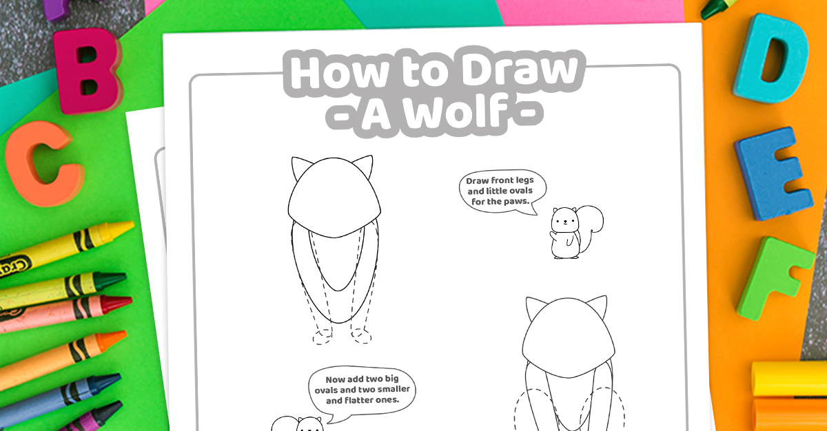 How to draw a wolf easy printable lesson for kids kids activities blog