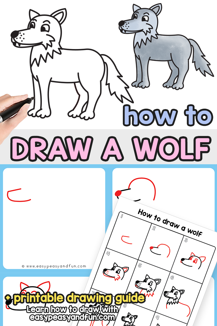 How to draw a wolf â step by step drawing tutorial
