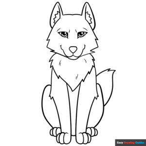 Cartoon wolf coloring page easy drawing guides