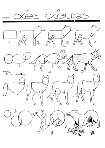 How to draw wolf easy step by step free printable puzzle games