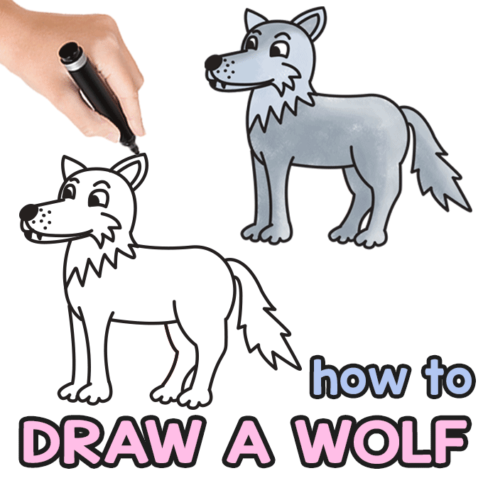How to draw a wolf â step by step drawing tutorial