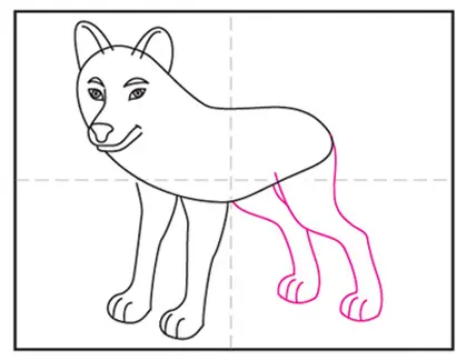 Easy how to draw a wolf tutorial and wolf coloring page