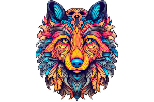 Mandala wolf images â browse photos vectors and video