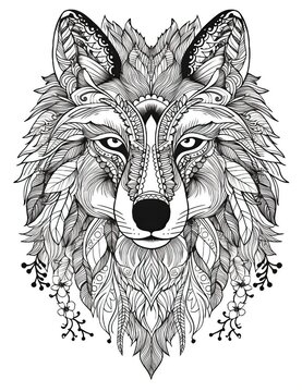 Mandala wolf images â browse photos vectors and video