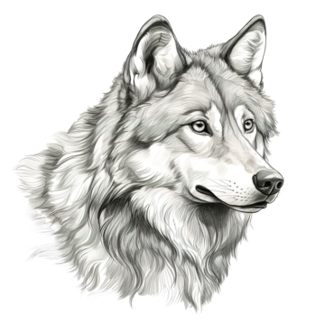 Wolf drawing png vector psd and clipart with transparent background for free download