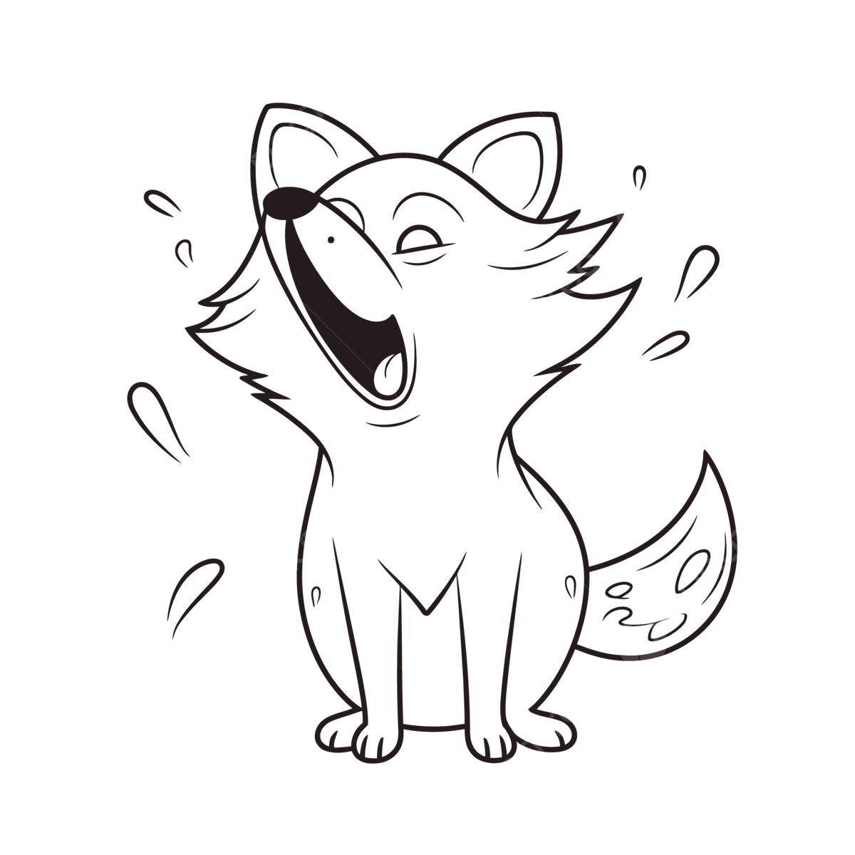 Wolf drawing that is laughing and showing his ears outline sketch vector wolf drawing wing drawing hat drawing png and vector with transparent background for free download