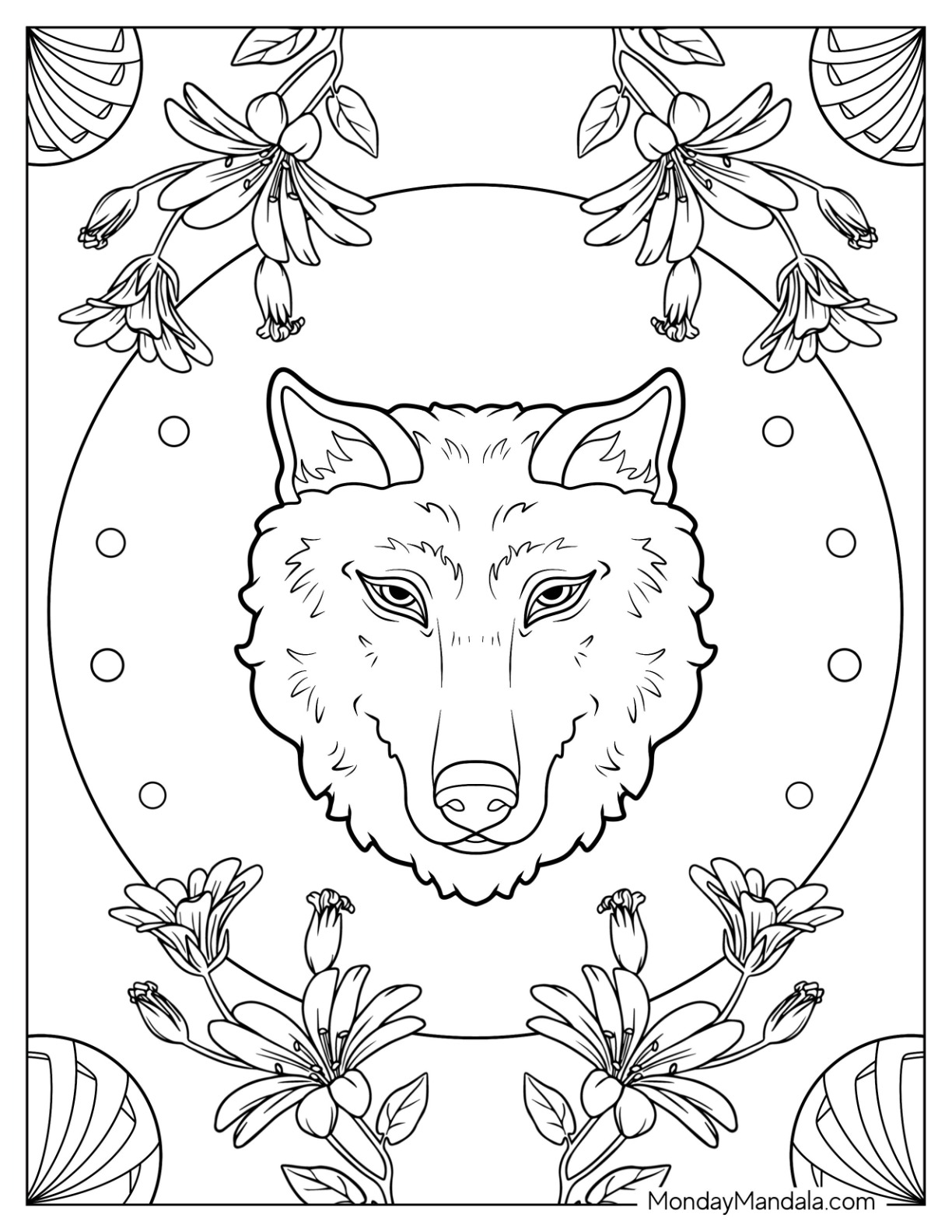 Wolf coloring pages free pdf printables