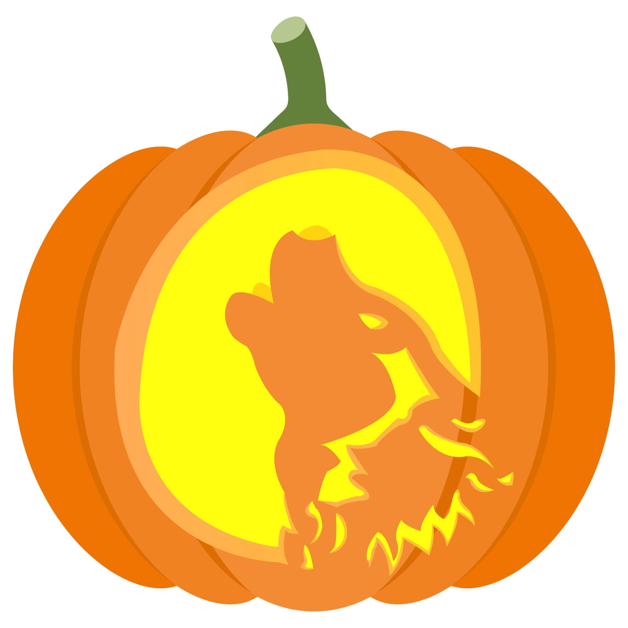 Howling wolf pumpkin stencil free printable papercraft templates