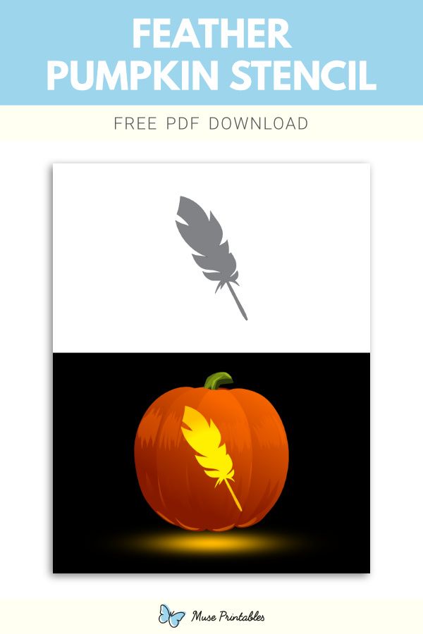 Feather pumpkin stencil pumpkin stencil printable pumpkin stencils halloween pumpkin carving stencils