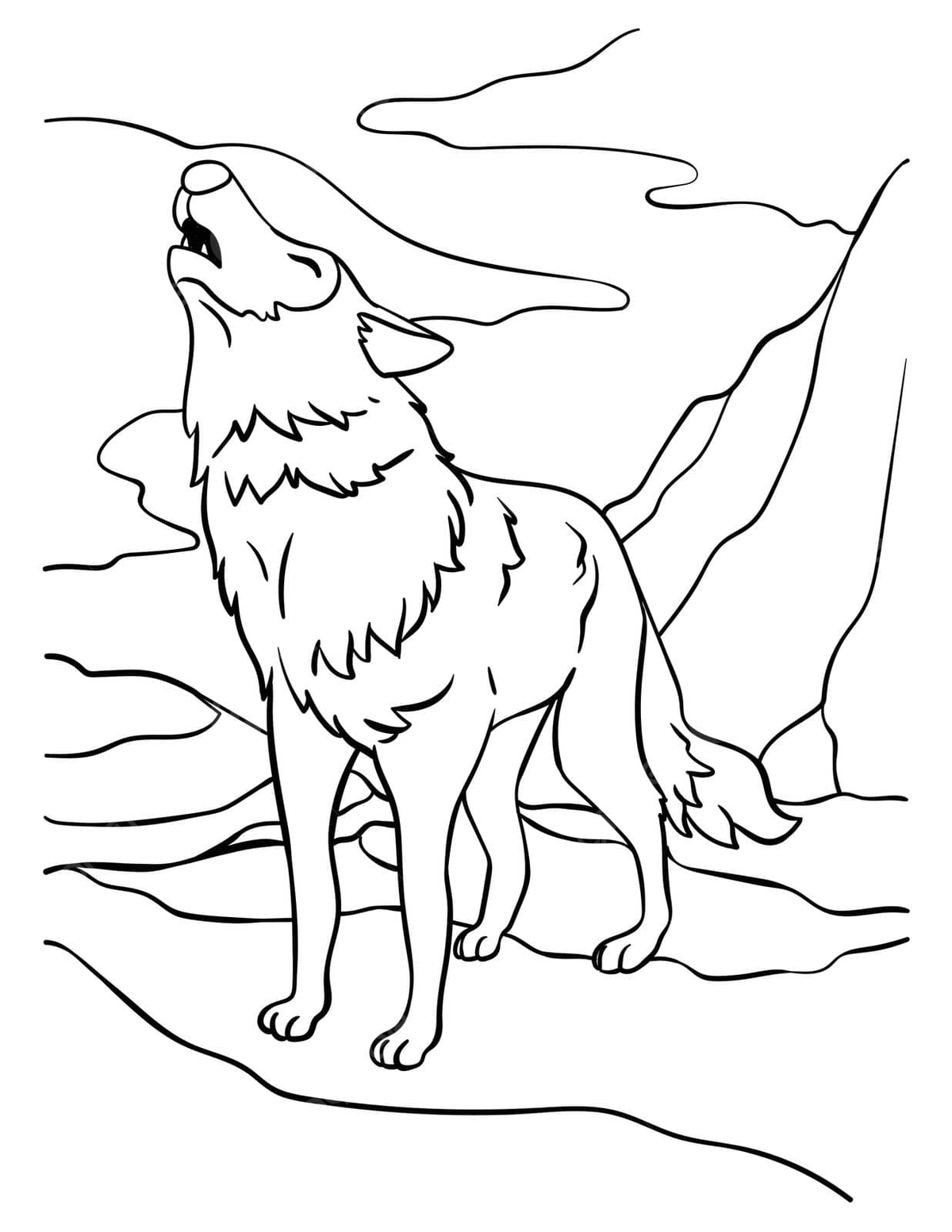 Wolf animal coloring page for kids gray wolf drawing background vector wolf drawing animal drawing wing drawing png and vector with transparent background for free download