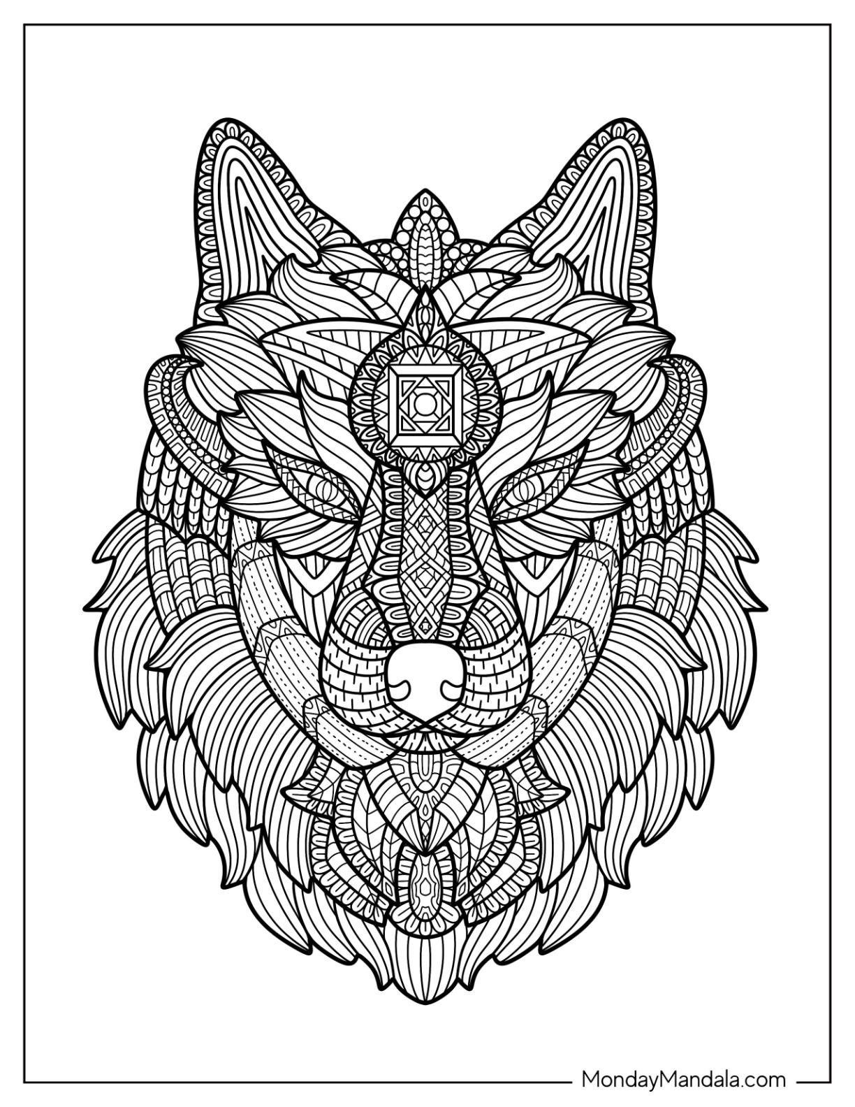 Wolf coloring pages free pdf printables