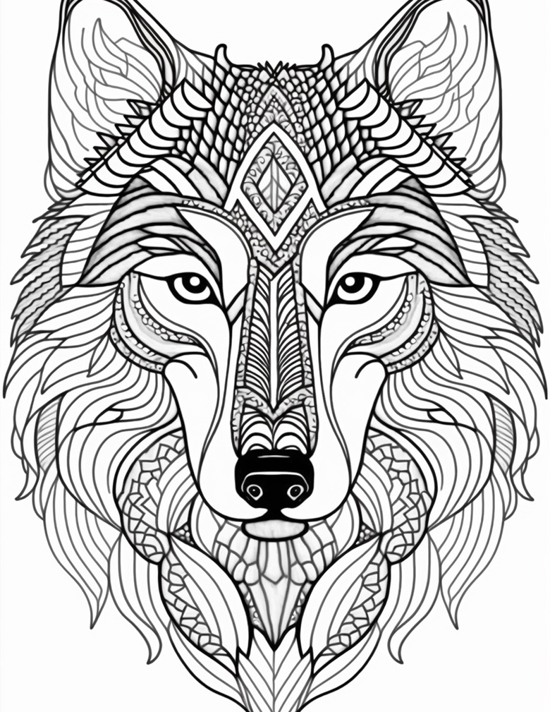 Wild canine animal coloring pages