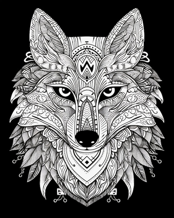 Majestic wolf coloring pages