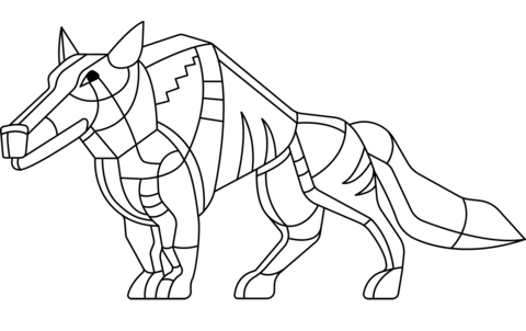 Abstract wolf coloring page free printable coloring pages