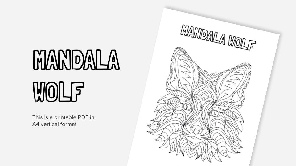 Mandala lion printable coloring worksheet