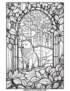 Free stained glass fall coloring pages for adults