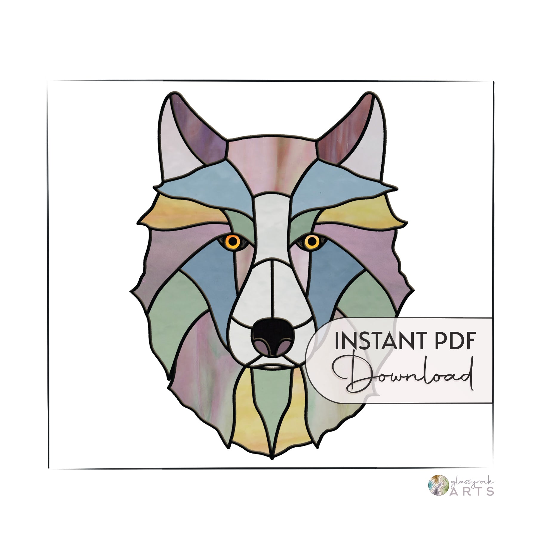 Wolf stained glass pattern â glassyrock arts