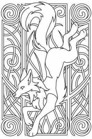 Celtic wolf celtic art embroidery patterns paper embroidery
