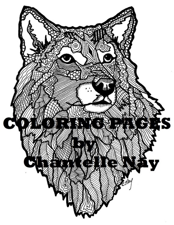 Wolf coloring page adult coloring picture animals