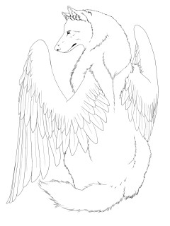 Redoing the winged spirit wolf pic
