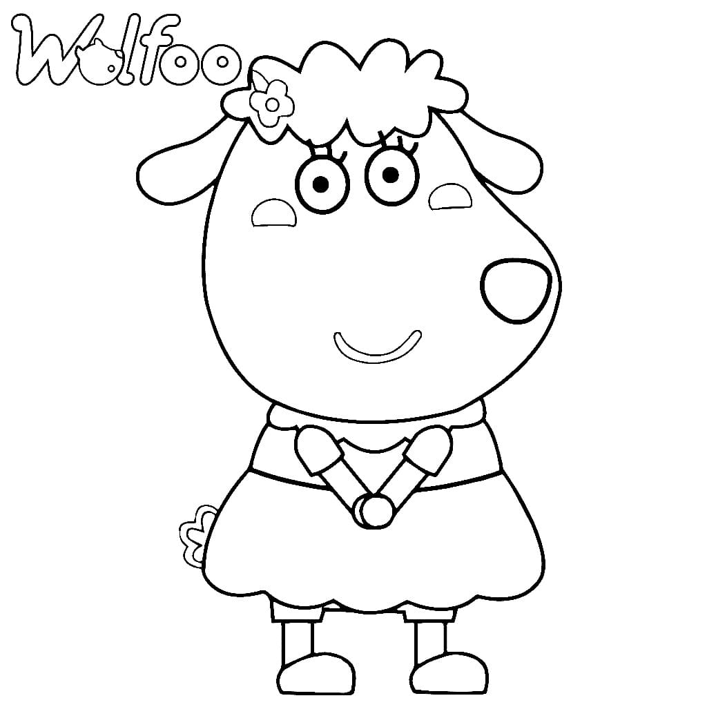 Dolly from wolfoo coloring page