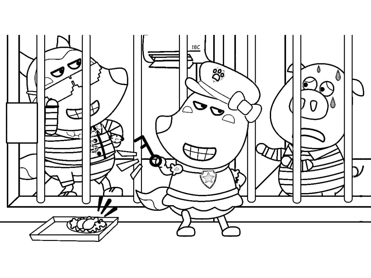 Wolfoo police coloring page