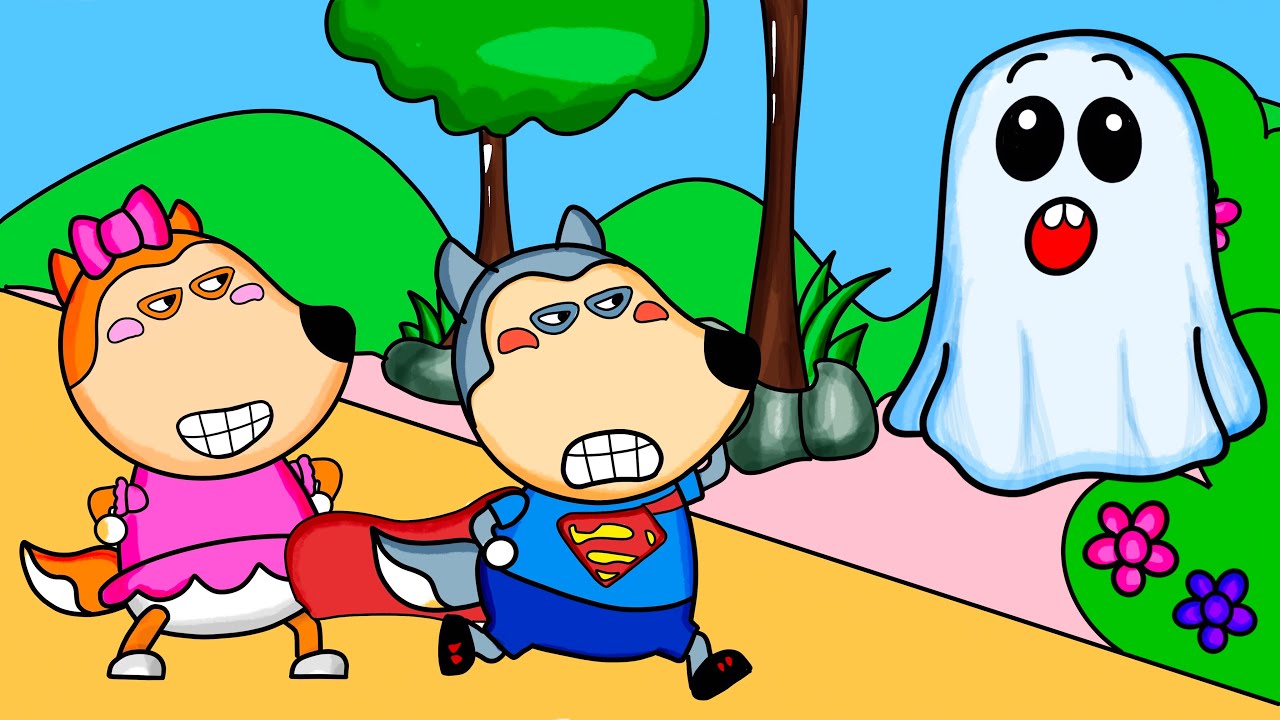 Superhero wolfoo and lucy meet ghost coloring pages story