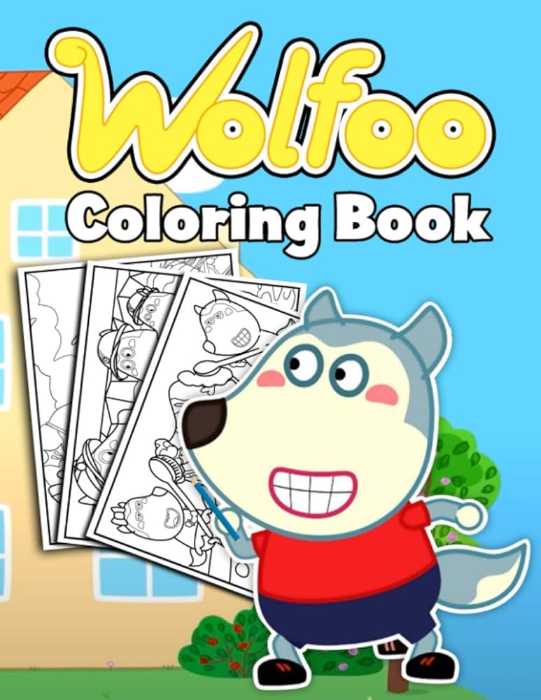 Wolfoo coloring book one sided drawing pages of wolfoos family friends and iconic scenes to relax encourage creativity for kids girls boys roderick thomas hj books wolfoo family