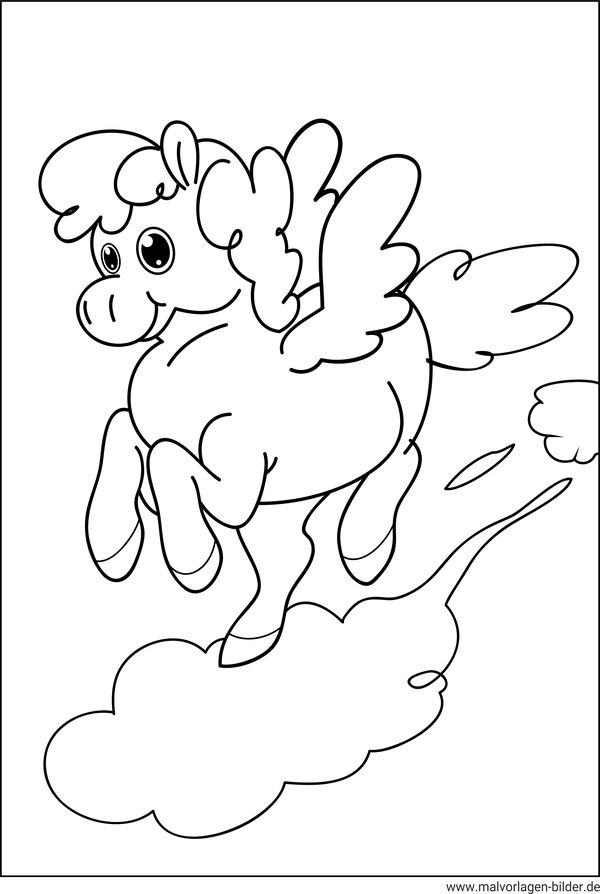 Pegasus auf wolken