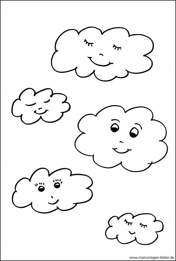 Wolken ausmalbild â malvorlagen kostenlose ausdrucken
