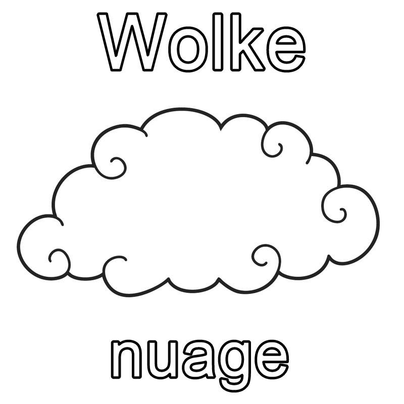 Ausmalbild malvorlagen zum franzãsisch lernen wolke