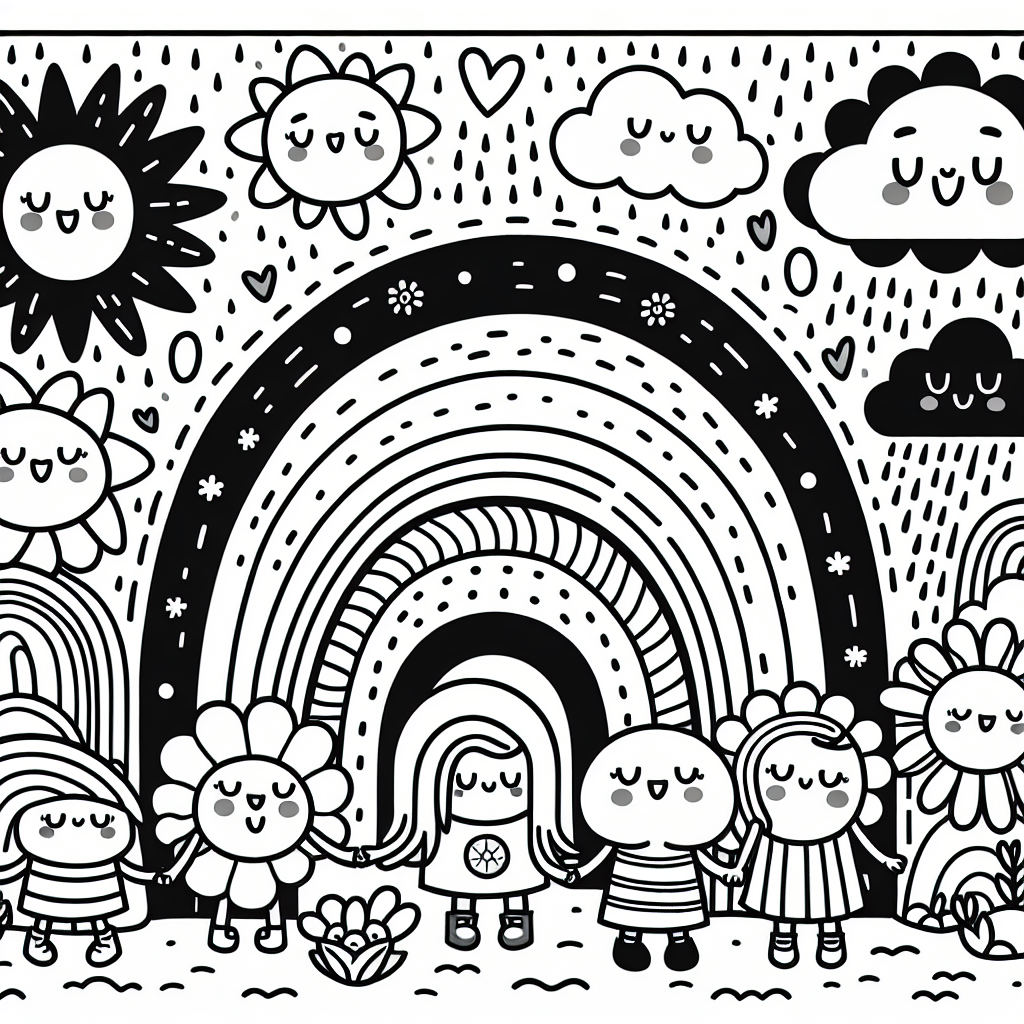 Ausmalbilder regenbogenfreunde â custom paint by numbers