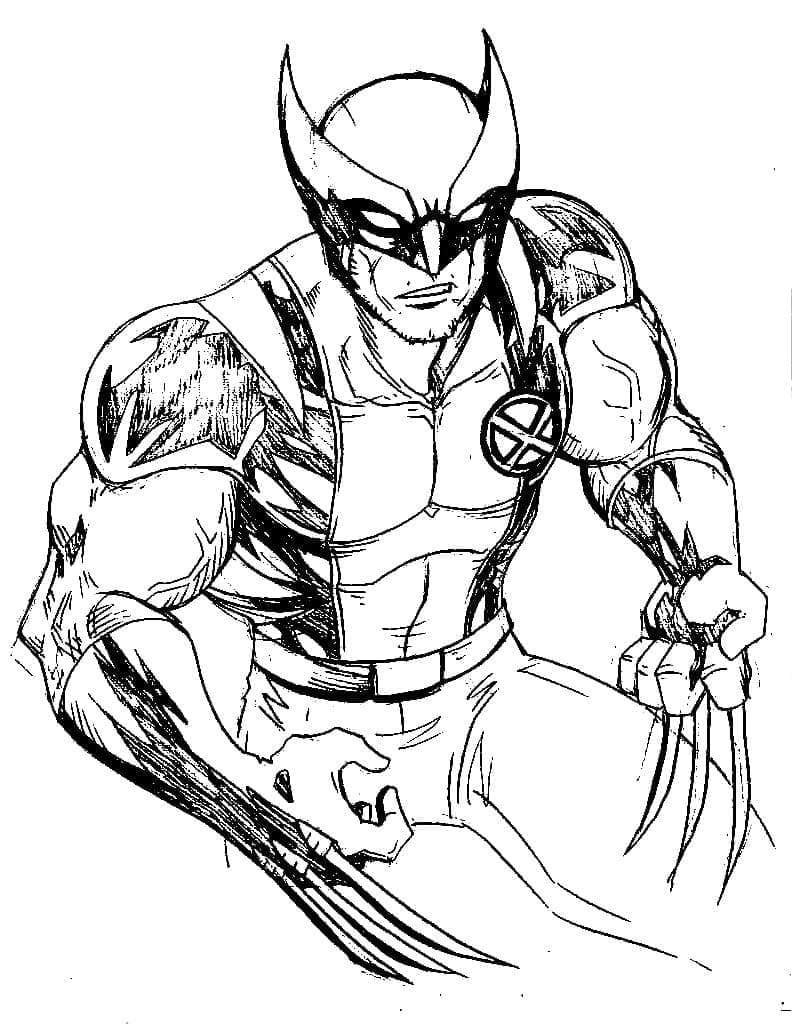 Strong wolverine coloring page