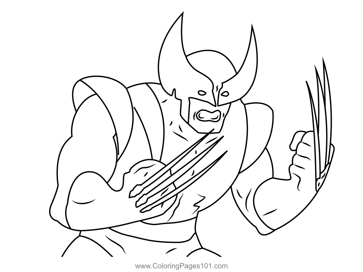 Angry wolverine coloring page for kids
