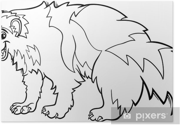 Poster wolverine animal cartoon coloring page