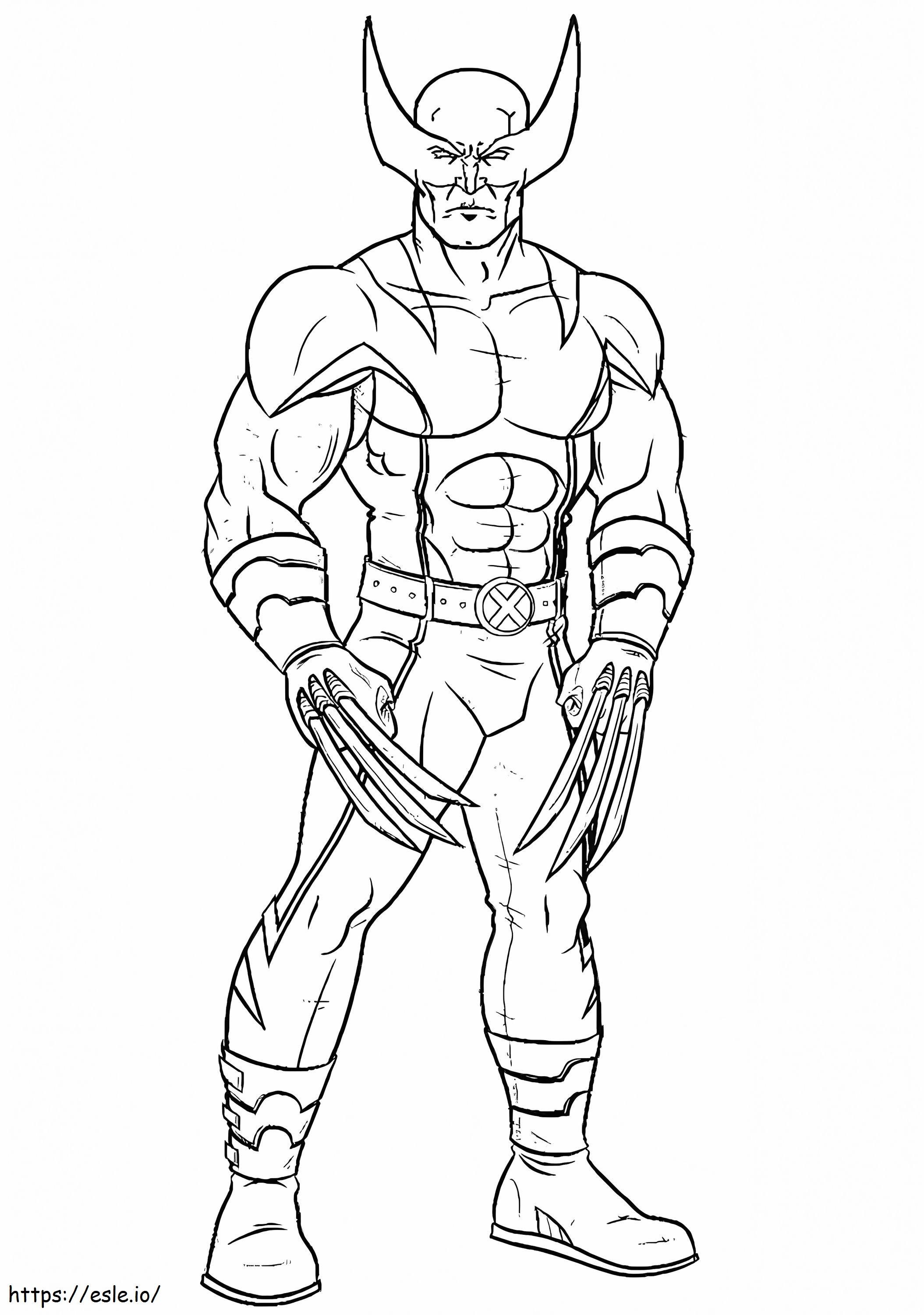 Wolverine standing coloring page