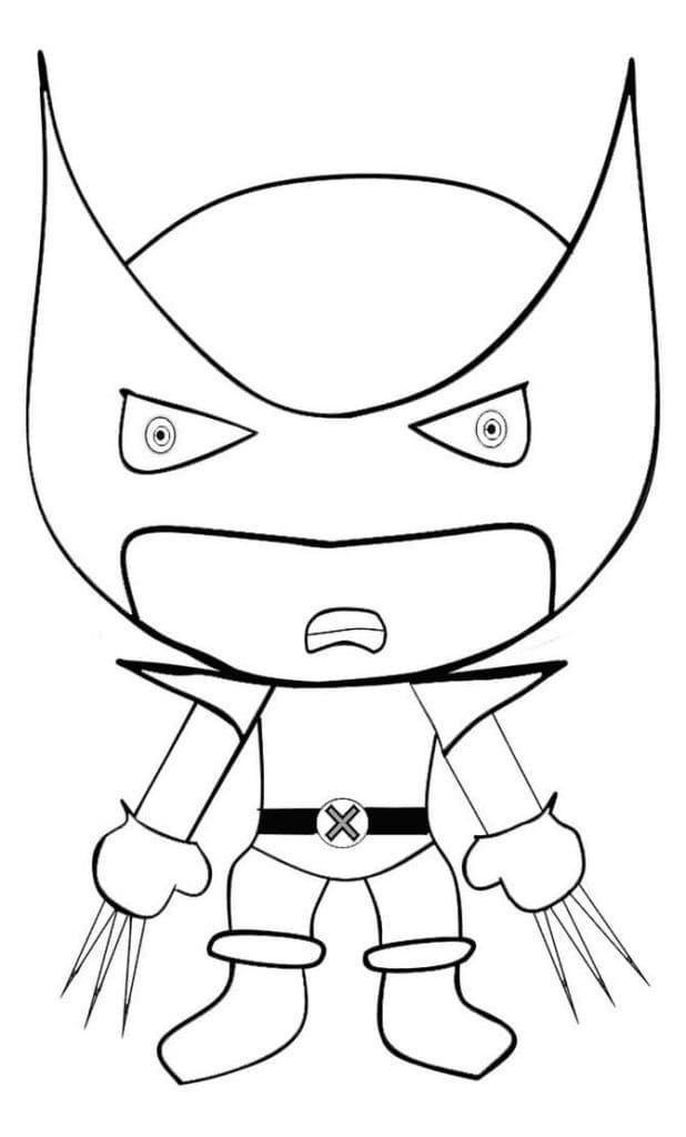 Cute wolverine coloring page