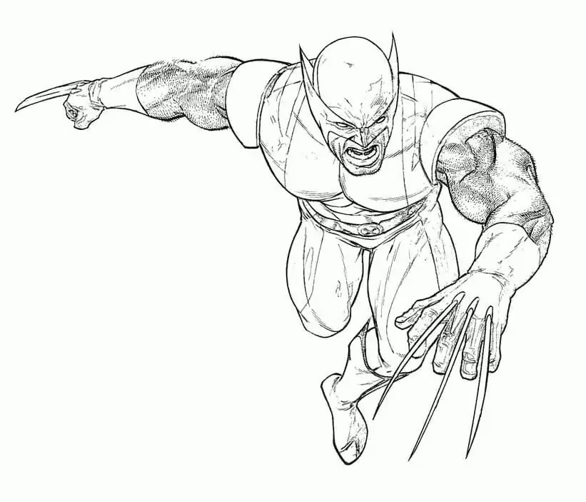 Wolverine is very angry coloring page