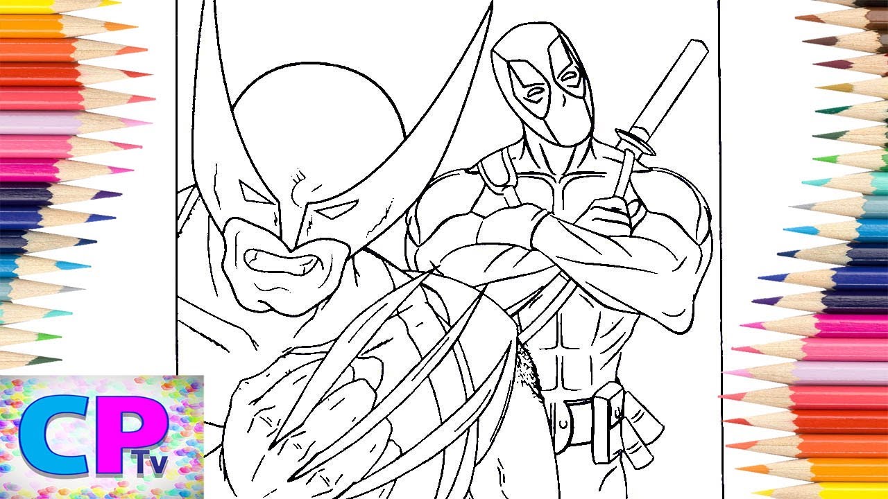 Wolverine with deadpool coloring pageselektronomia