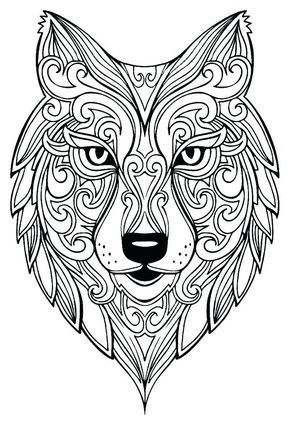 Wolf coloring pages for adults