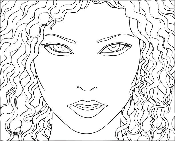 Beautiful female face stock illustration