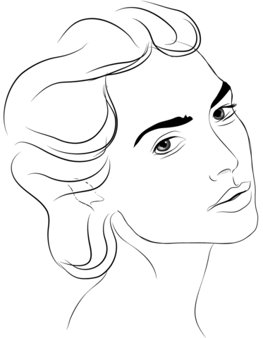 Womans face coloring page free printable coloring pages