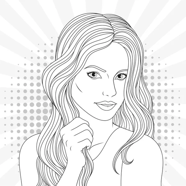 Beautiful girl coloring pages stock vector by andreymakurin