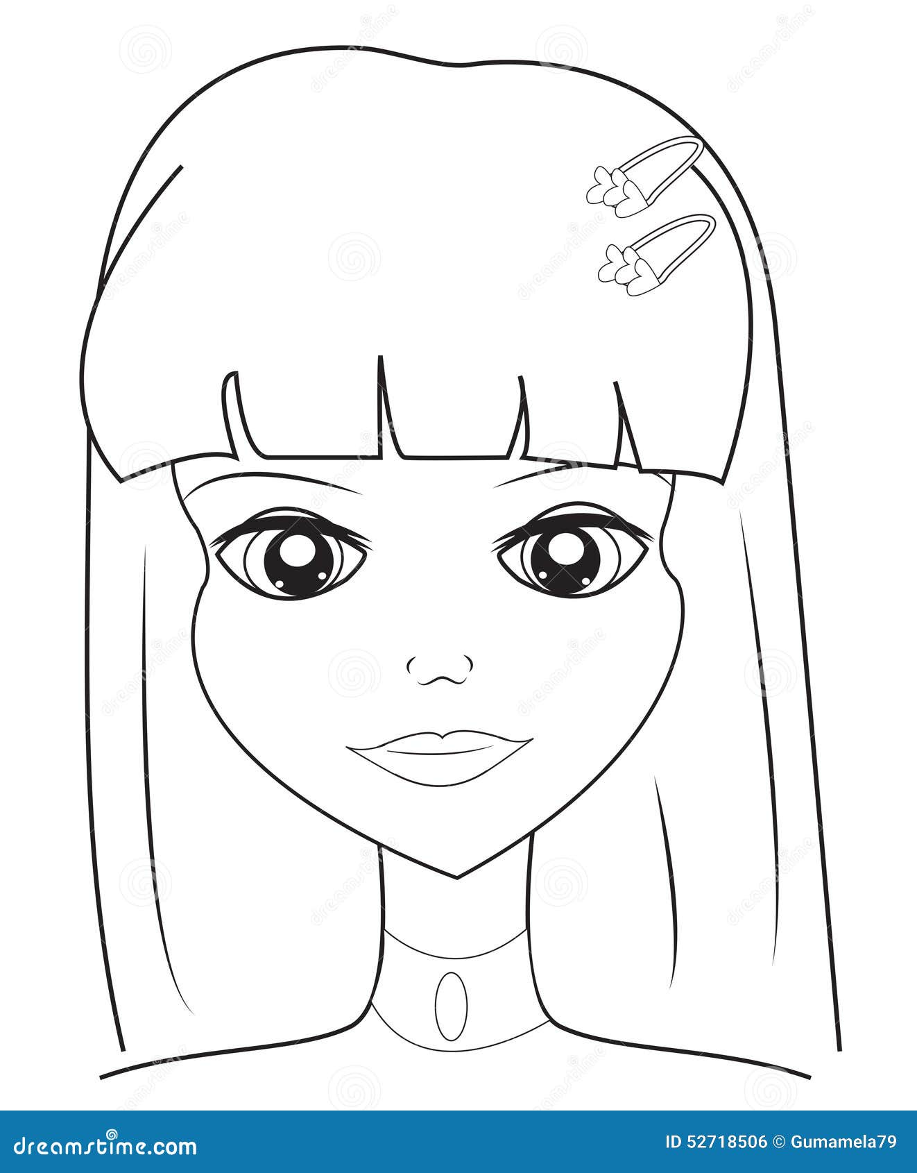 Girl s face coloring page stock illustration illustration of abstract