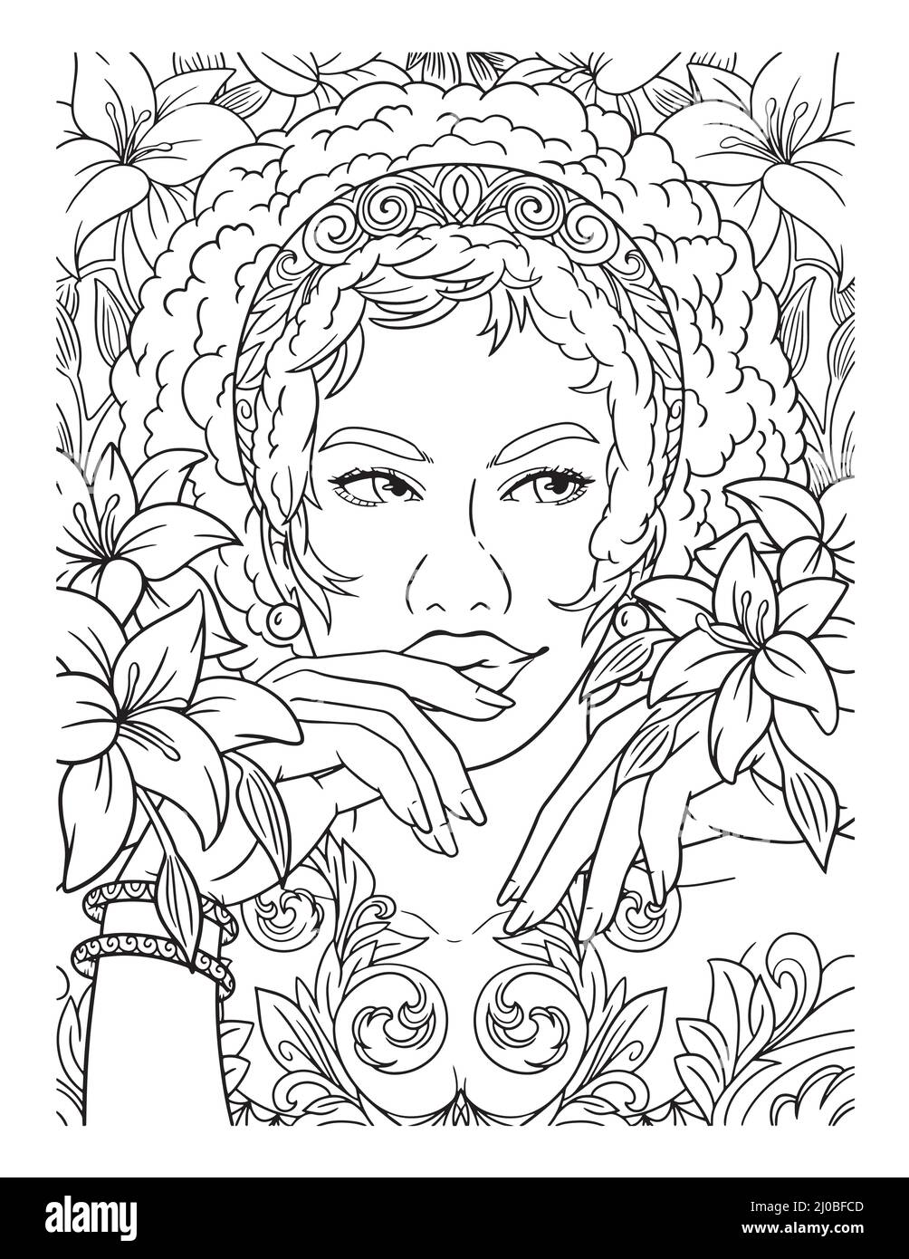 Adult coloring black and white stock photos images