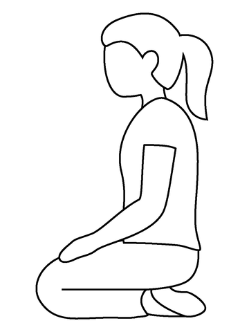 Woman kneeling emoji coloring page free printable coloring pages