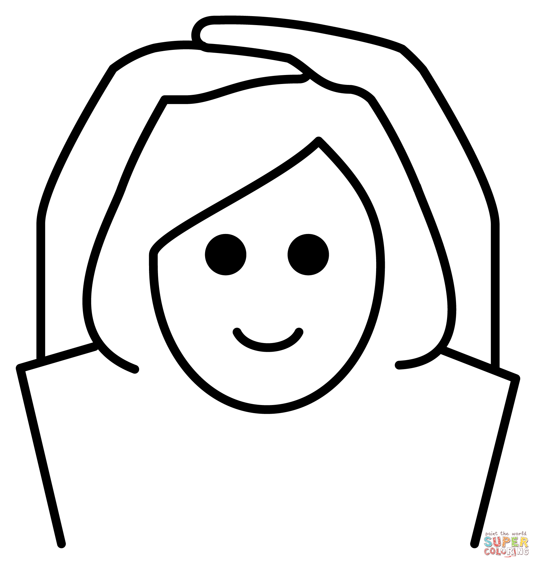 Woman gesturing ok emoji coloring page free printable coloring pages