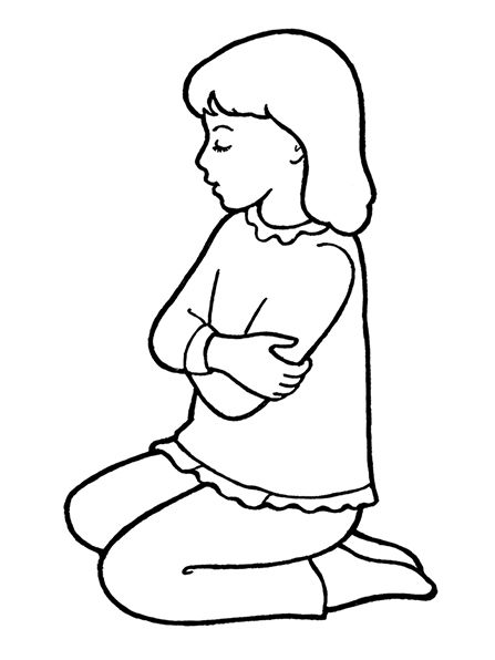 Small girl kneeling illustration children praying drawings bff drawings