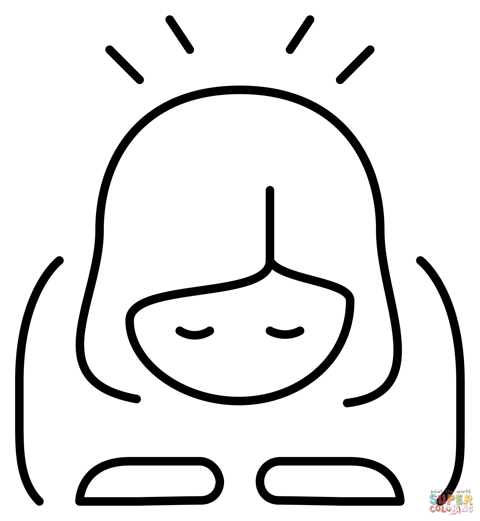 Woman bowing emoji coloring page free printable coloring pages