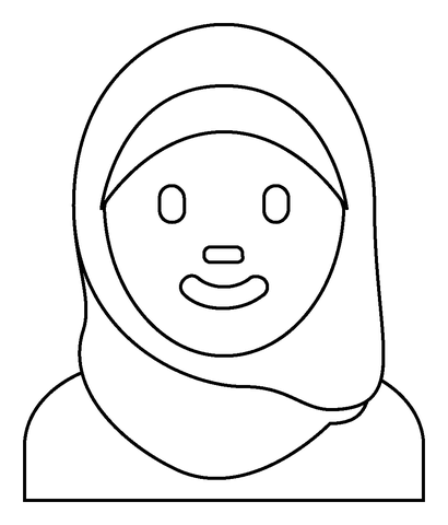 Woman with headscarf emoji coloring page free printable coloring pages
